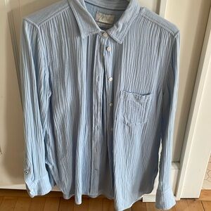 JCrew light blue gauze shirt.